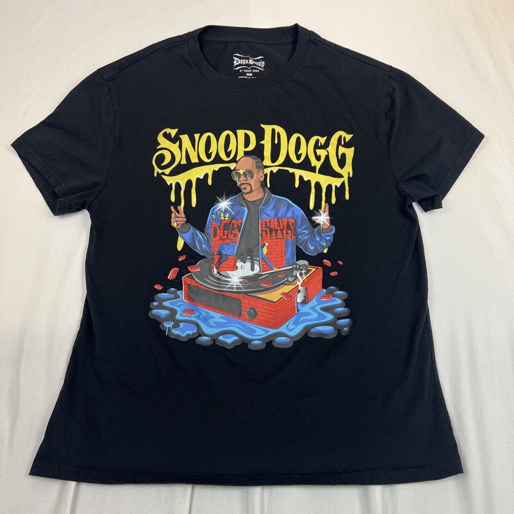 Dogg Supply by Snoop Dogg Mens Black Graphic T-Shirt Hip Hop Rap Tee Medium
